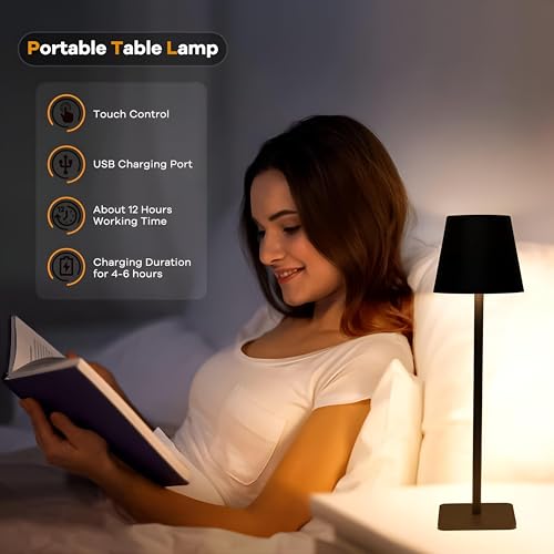اباجورة LED تاتش قابلة للشحن Type-C – 3 مستويات إضاءة